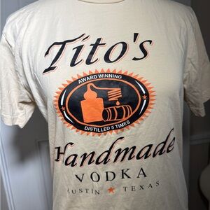 Tito’s Vodka printed T shirt Cream Short Sleeve Tee